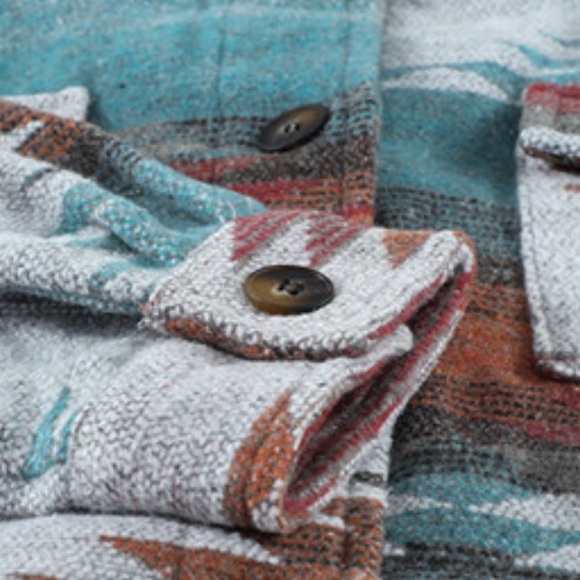 Aztec Print Button Down Shirt/Jacket - Picture 4 of 7